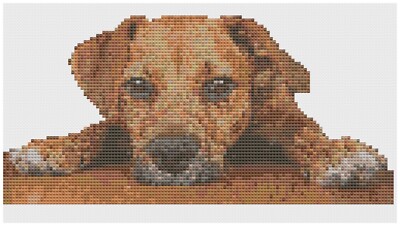 Kreuzstichmuster Von Florashell - Hund, Der Über Den Tisch Lugt