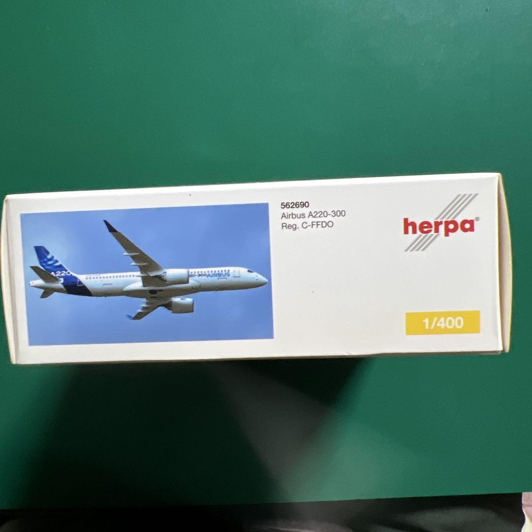 Herpa Airbus A220-300 1/400 Scale Model with Stand - Used Herpa Airbus A220-300 1/400 Scale Model with Stand - Used