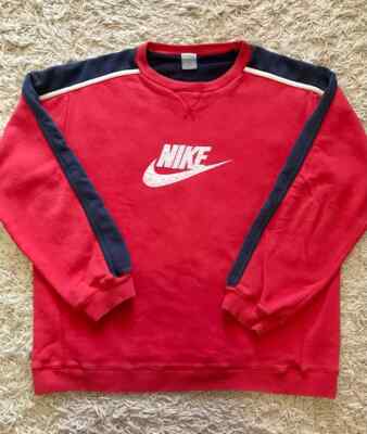 red nike oversized sweatshirt