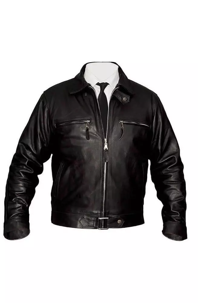 Men Black German Luftwaffe Genuine Leather Men's Biker Style