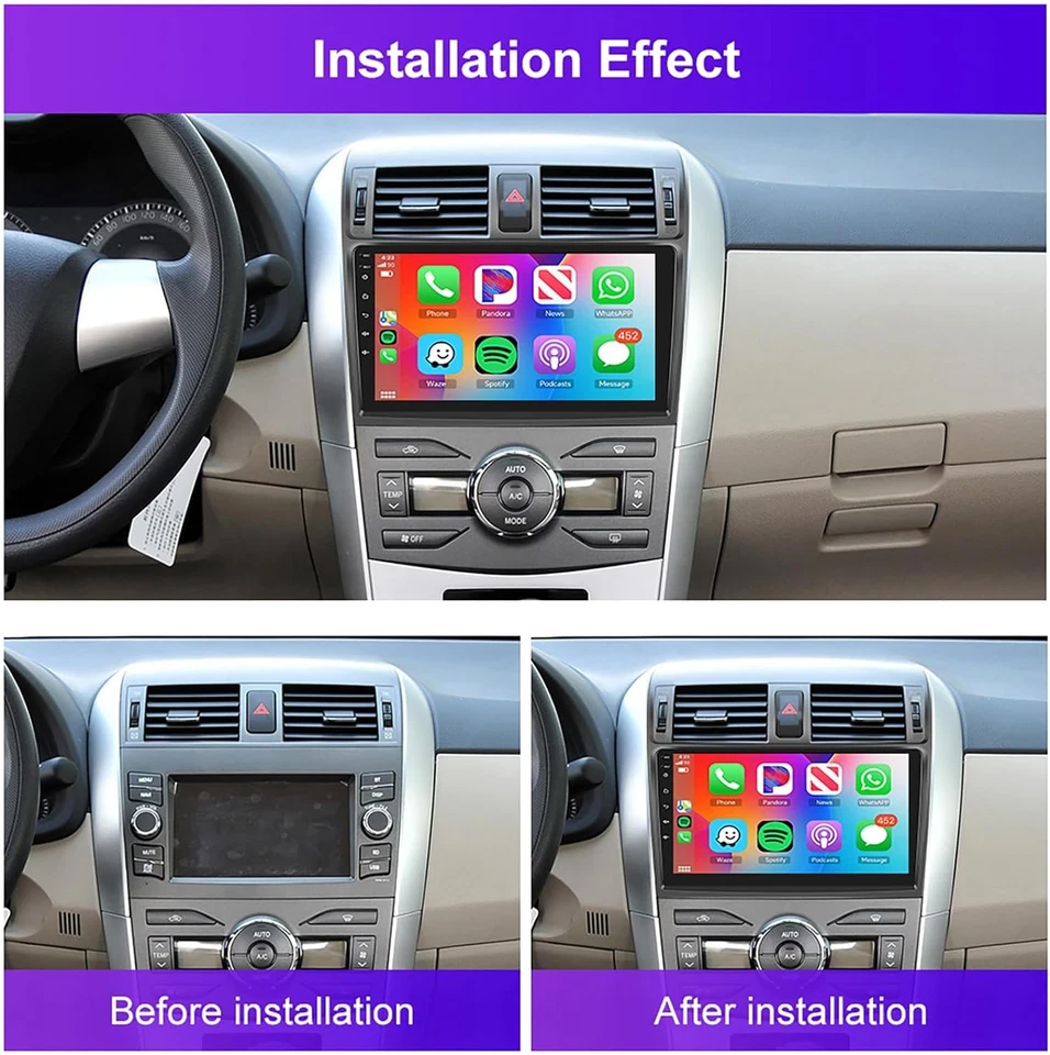 DAB+ FÜR TOYOTA COROLLA 2009~2014 ANDROID 14.0 AUTORADIO CAR PLAY QLED 6GB+128GB - Bild 2 von 4