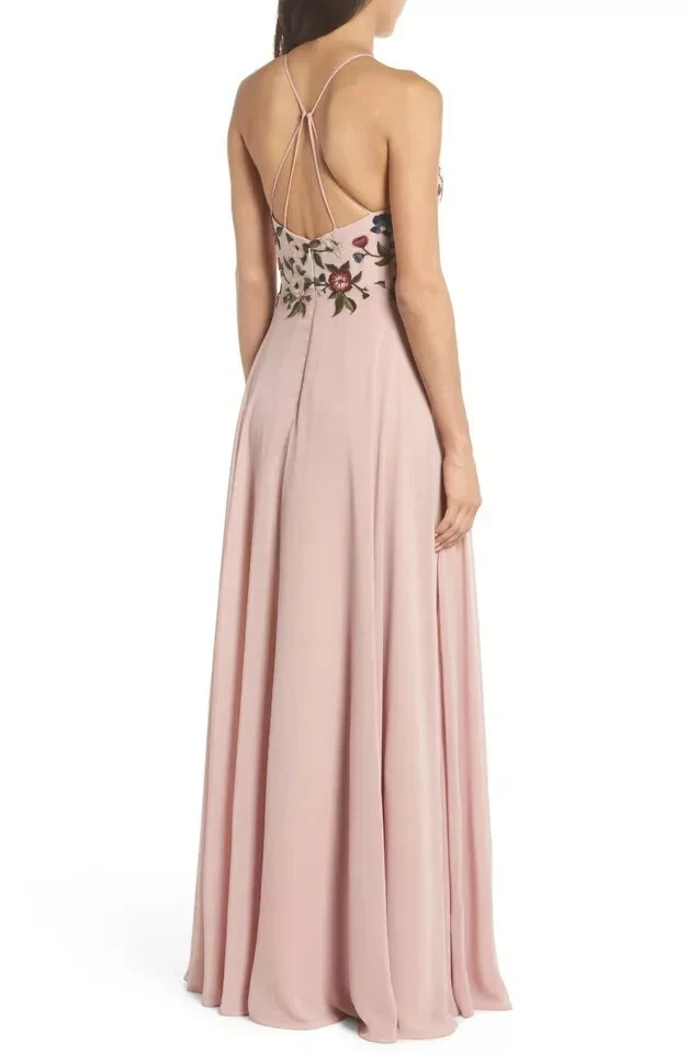 Vestido de chiffon Jenny Yoo floral damasco bordado Sophie luxo tamanho 10 $249 - Imagem 3 de 4