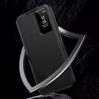 Hülle Für Samsung Galaxy S25 S24 S23 Ultra Smart Fenster Kartenfach Flip Case
