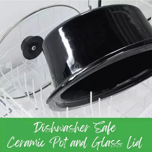 HAMILTON BEACH HBSC070B 6.5L LARGE 8 PORTION CERAMIC BOWL SLOW COOKER IN BLACK - Picture 4 of 6