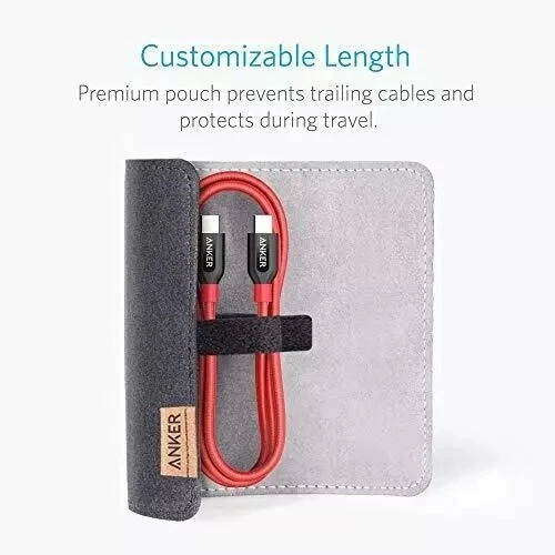 Anker USB C to USB C Cable PowerLine+ USB 2.0 Cord 6ft A8188 - Red - Image 2 of 4