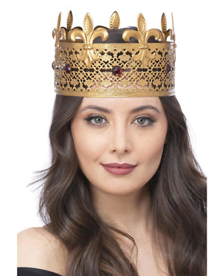 Medieval Crown King Queens Hearts Deluxe Regal Gothic Royal Vampire Fancy Dress