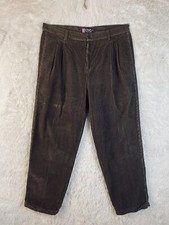Chaps Ralph Lauren Corduroy Pants Mens 38 32 Brown Cuffed Hem Old Money