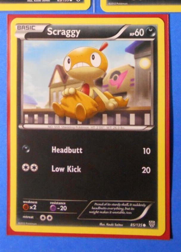 Scraggy 85/135 Pokemon card BW Plasma Storm common NM