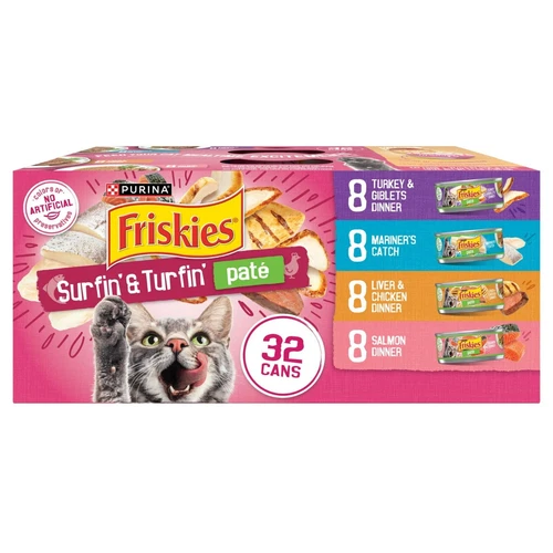 Purina Friskies Pate Variety Pack Surfin & Turfin Nassfutter für Katzen, 5,5oz, 32er Pack - Bild 1 von 11
