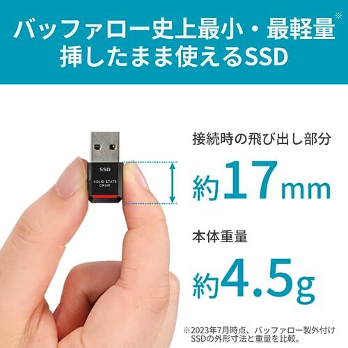 BUFFALO Ultra Compact Portable SSD 500GB USB3.2 Gen2 SSD-PST500U3