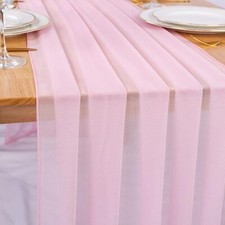 10ft Blushing Pink Chiffon Table Runner 30 30Inch x10FT 1 Pack,