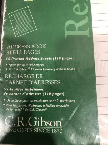 C.R. Gibson Address Book Refill Pages, Z210 - 55 Sheets NEW AI Series Loose leaf - Picture 2 of 10