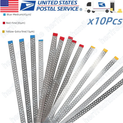 10Pcs Dental Double Diamond Orthodontic IPR Hole Polishing Strips Metal Sand USA