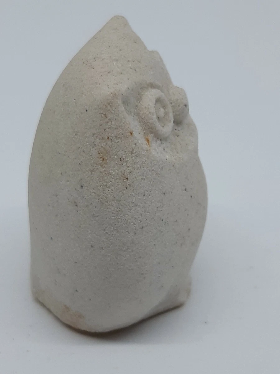 Marbell Stone Art Belgium Carved Abstract Owl Sculpture Figurine