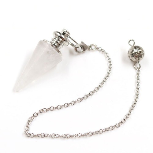 Natural Crystal Quartz Gemstone Point Dowsing Pendulum Scrying Dowser Healing - Picture 4 of 15