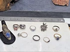 Sterling .925 Assorted Lot of Designer and vtg rings 50.44g  10 rings
