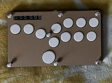Custom Flatbox Hitbox Controller with Acrylic Panels, Wood Base, Hotswap Buttons