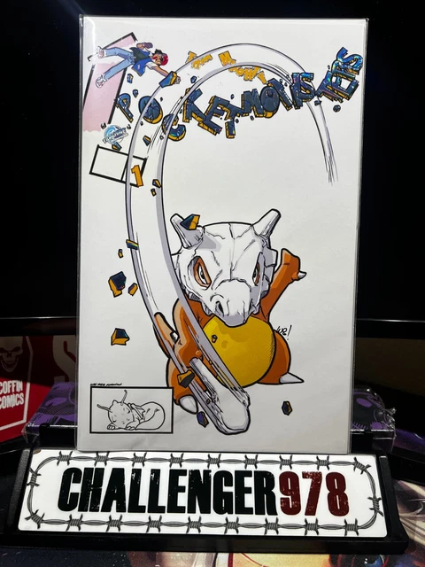 POCKET MONSTERS - Matthew Waite EMBOSSED FOIL CUBONE SDCC + Toploader #143/151