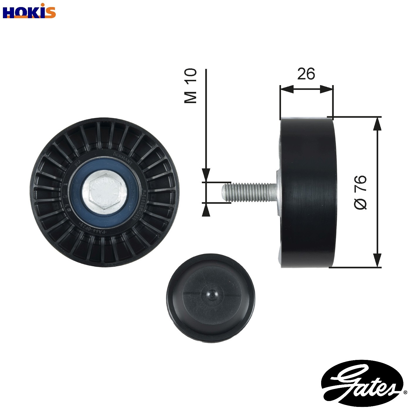DEFLECTIONGUIDE PULLEY VRIBBED BELT T36485 FOR SKODA OCTAVIA/II/Combi LAURA 1.2L