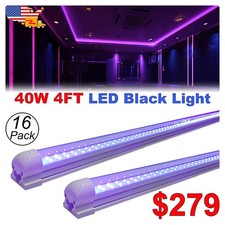 16 Pack 40W LED UV Black Light Bar 4FT Ceiling Fixture DJ Club Christmas D cor