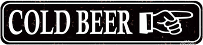 Cold Beer Rustic Metal Sign - Vintage Bar & Pub Decor, 16'' X 4'' Wedding & Man Ca