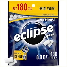 ECLIPSE Winterfrost Sugarfree Gum, 8.8-Ounce 180 piece bag