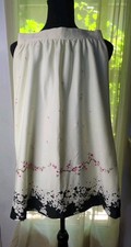 Vintage 70s Polyester A-line Skirt Multicolor Cherry Blossom Floral , Women's 5