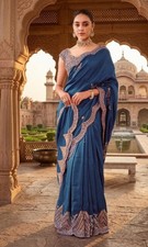 Women  s Indian Saree Fancy Designer Ethnic Party Wear Wedding Bollywood Sari New