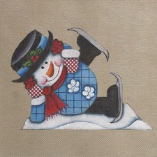 ADORABLE CASTLE CREATIONS NEEDLEPOINT CANVAS: SNOWMAN ICE SKATER BM