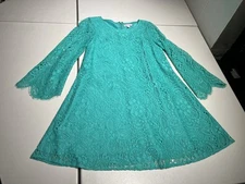 Lilly Pulitzer Dress Women's XXS Colette Jewel Green Sunburst Lace Bell Sleeve