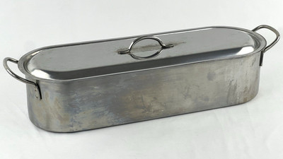 Stainless Steel Oblong Fish Poacher Smoker Kettle with Rack 18 x 6