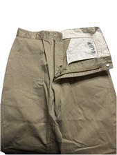 Vintage 1960s U.S Military Khaki Cotton Trousers 28X29 60s Chino Talon Zipper