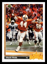 Chuck Webb 1991 Upper Deck Star Rookie #20 Green Bay Packers RC *215