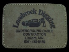 TH15108 VINTAGE 1970s  LOOSBROCK DIGGING UNDERGROUND CABLE CONTRACTOR  BUCKLE