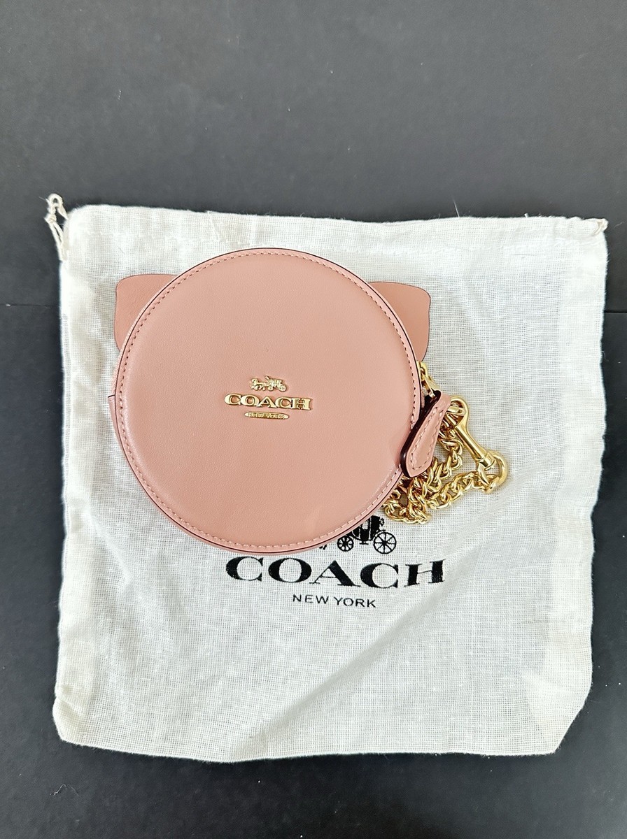 Buy Coach Year of The Pig Pink Leather Round Zip Coin Purse Charm