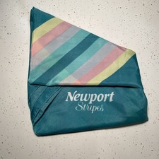 Vintage Newport Stripes Cigarettes Advertising Green 29" Square Silky Scarf
