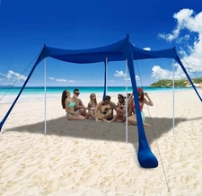 COMMOUDS Beach Tent Sun Shelter - UPF50+ Pop Up Beach Canopy