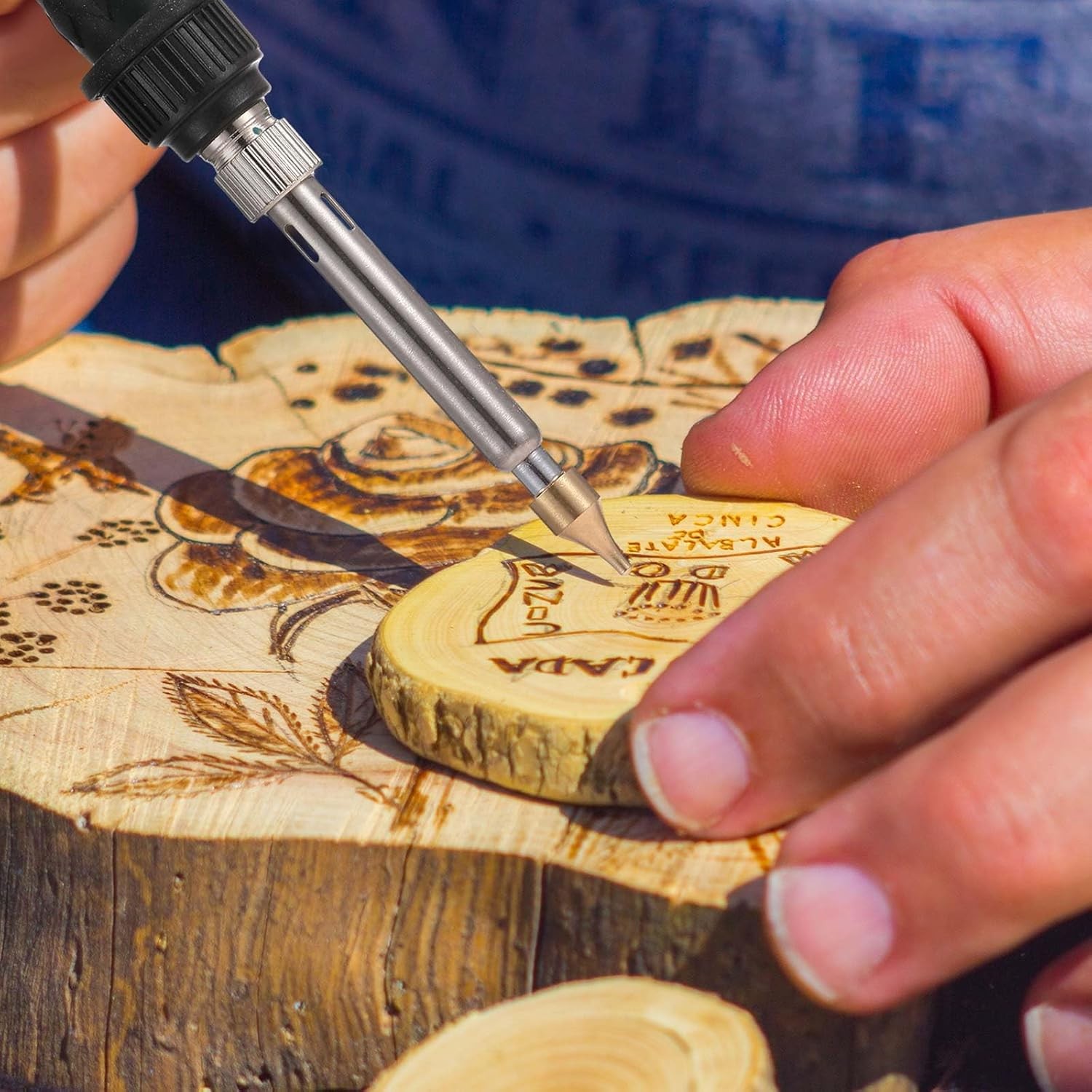 Lothee 136 Pieces Wood Burning Kit Wood Burning Tools Set Wood Burner Tips Adjus