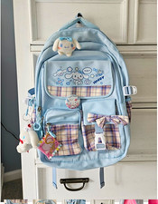 Sanrio Cinnamoroll Hello Kitty Blue Plaid Med...