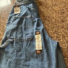 Dickies Mens Indigo Blue Denim Bib Overalls 8396SNB 34X32 NWT
