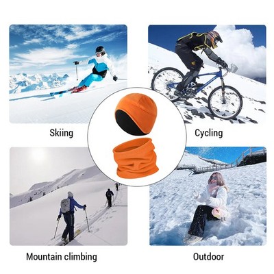 Winter Beanie Hat Scarf Set Windproof Ski Skull Cap Neck Warmer Gaiter BQNE