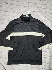Vintage ASICS RN66200 Running Jacket Black White Men s Size M Full Zip Pockets