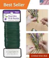 270 Feet of Durable Green 26 Gauge Floral Wire for Crafting & Floral Arranging