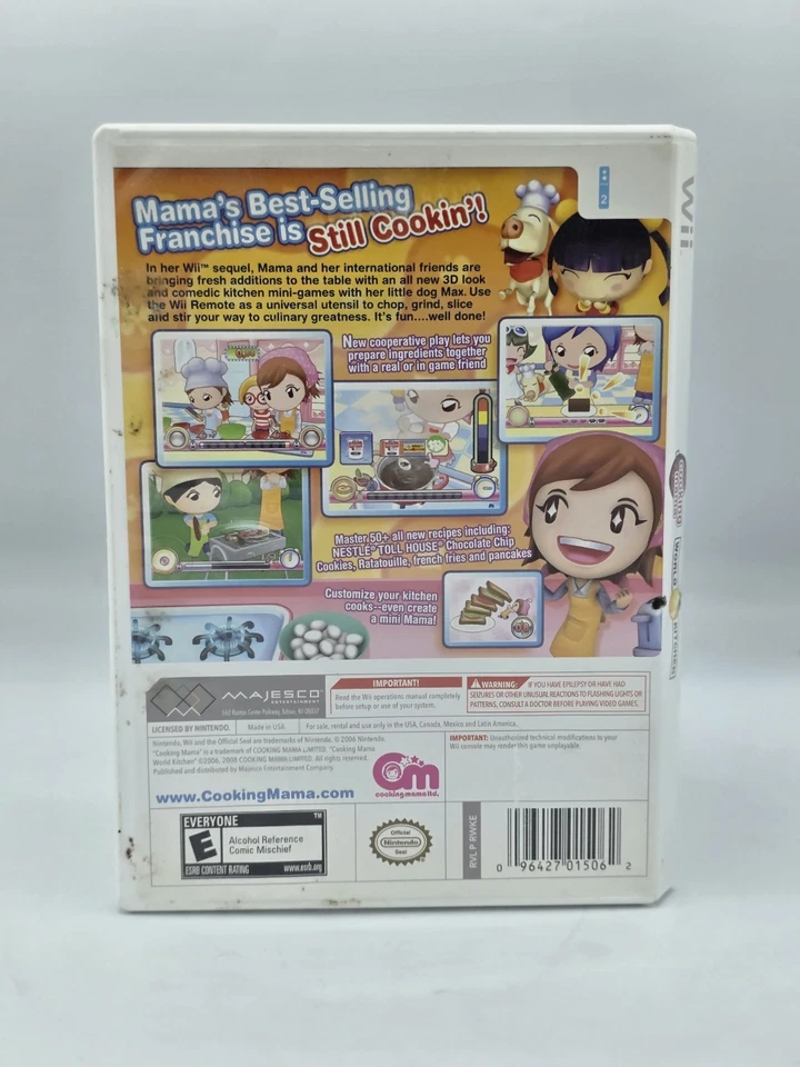 Cooking Mama World Kitchen Complete Nintendo Wii Tested Video Game With Manual - Image 2 of 3