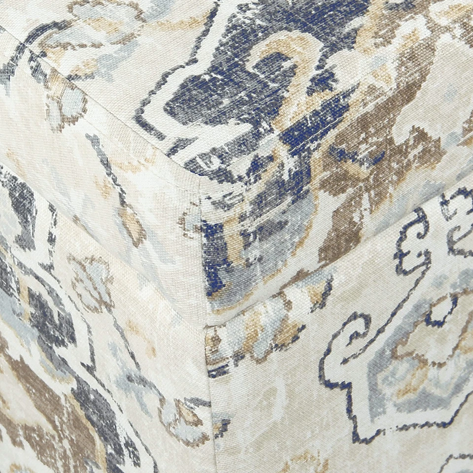 Banco otomano de almacenamiento rectangular tapizado Ottomon con tapa con bisagras, antiguo... Foto 3 de 4