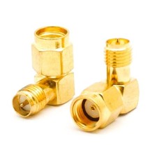 10pcs Coaxial Right Angle Converter Adapters RP-SMA Male to RP-SMA Female 
