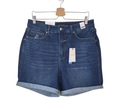 New JUDY BLUE 2XL Blue High Waist Tummy Control Shorts Women