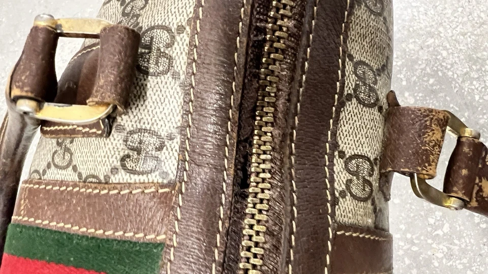 Bolso Boston Vintage Gucci Monograma Cartera Rápida Cuero Marrón Foto 4 de 4
