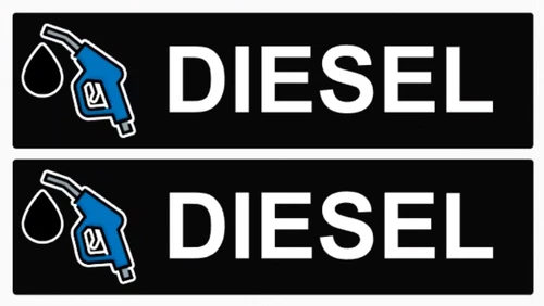 2 x Diesel Fuel Sign Self Adhesive Vinyl Sticker - Various Sizes