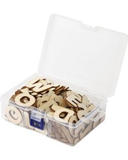 170 pcs Wooden Alphabet Letters, 26 Pieces, Natural Wood Color 1in 1 in